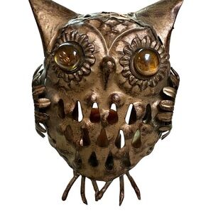 Vintage Brass Owl Tea Candle Light